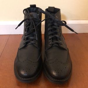 Thursday Black Leather Wingtip Lace-Up Boot - M10.5